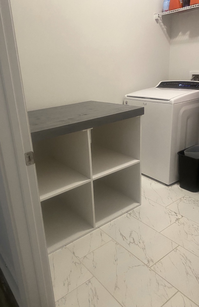 How to Build a Custom Laundry Shelf for Baskets